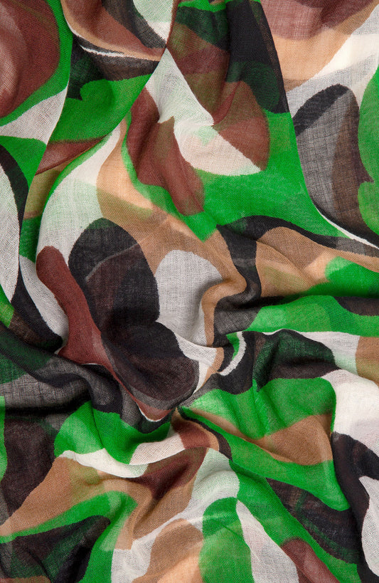 Large petals print scarf