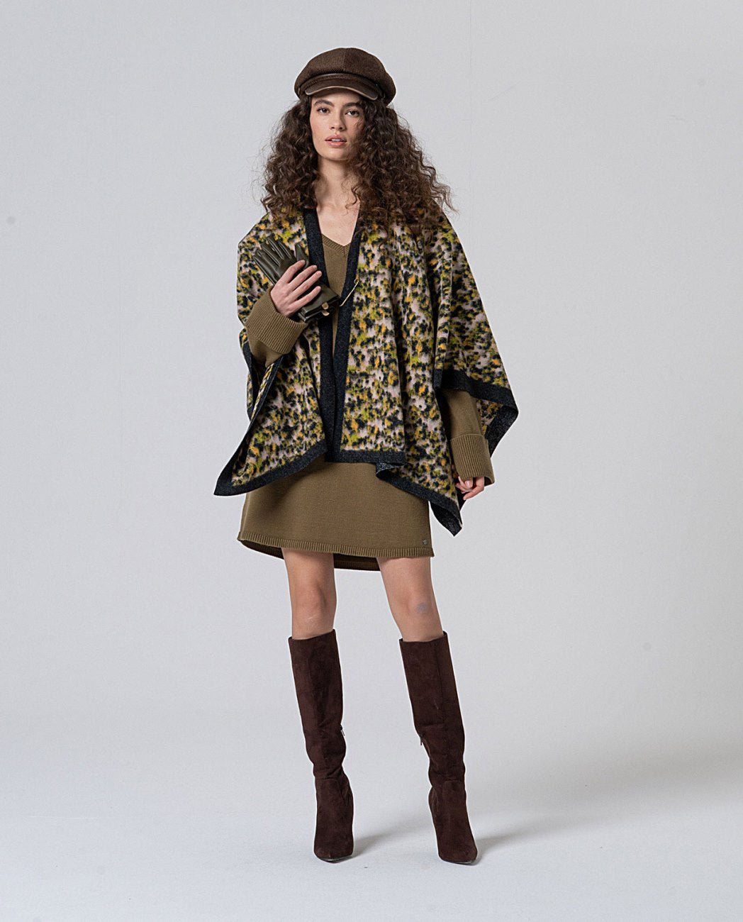 Animal print poncho