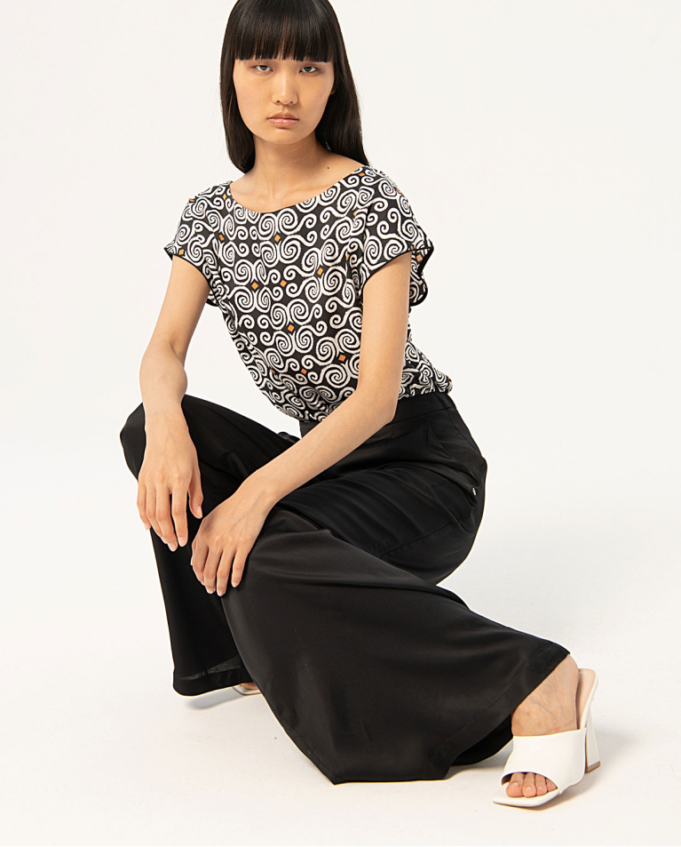 Satin wide pants