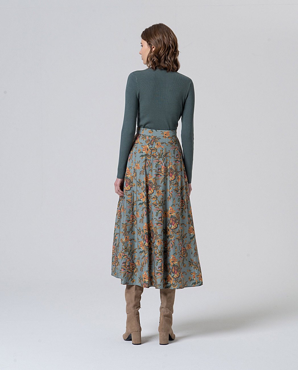 Flared midi skirt