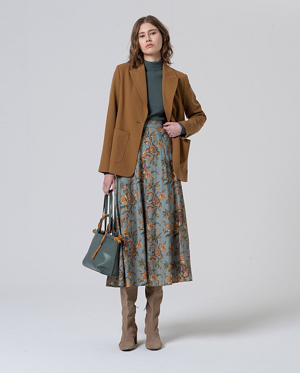 Flared midi skirt