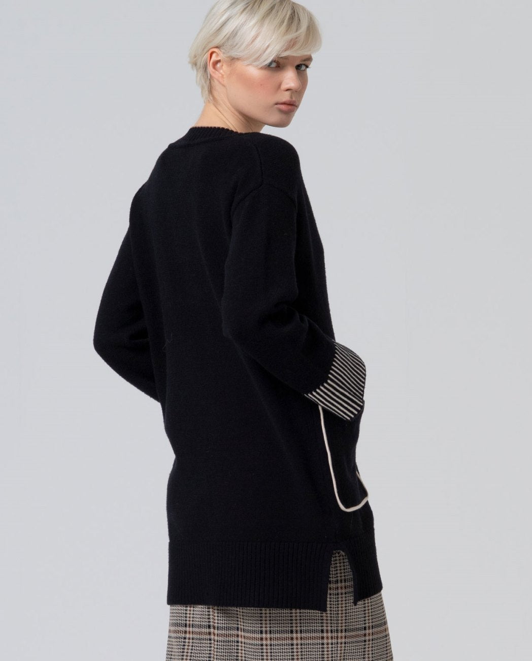 Long cardigan with pockets black