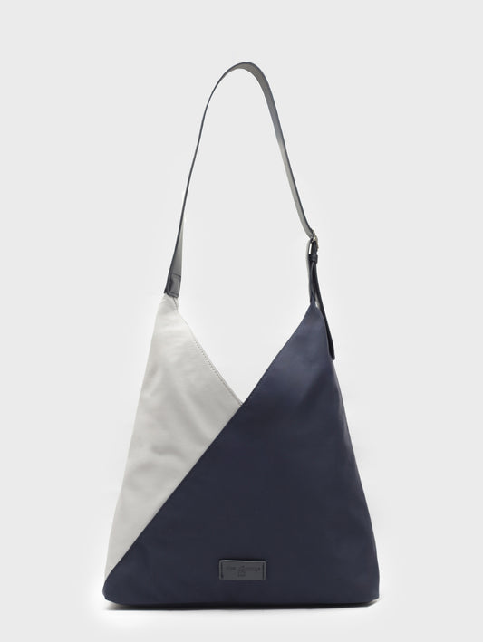 Two tone nylon bag navy