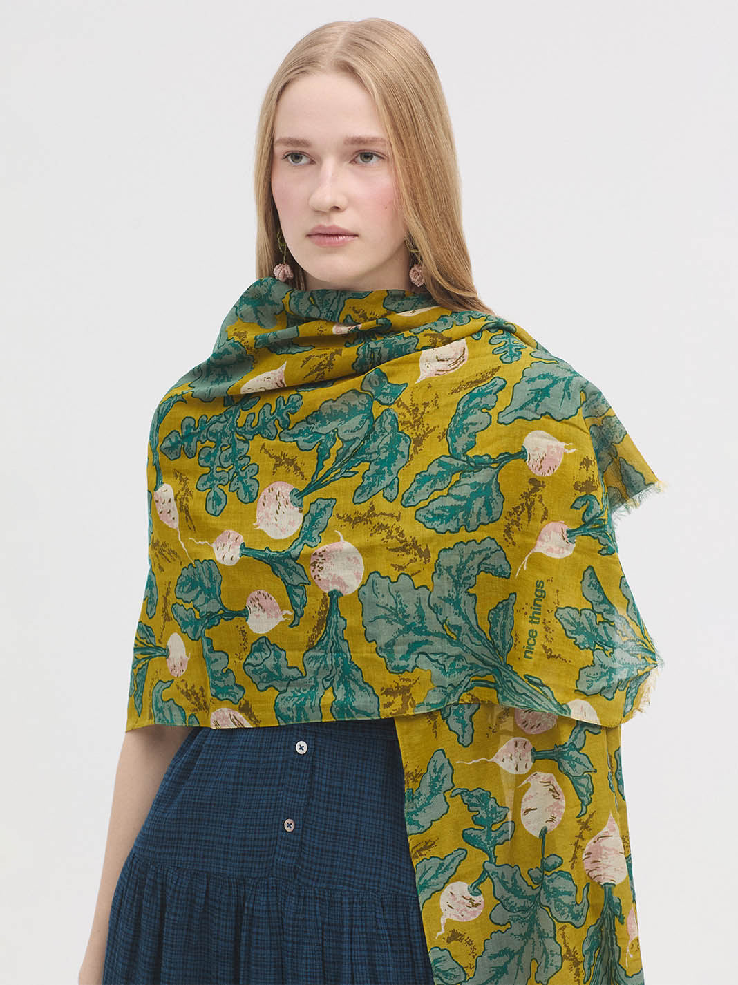 Beets silk scarf ochre
