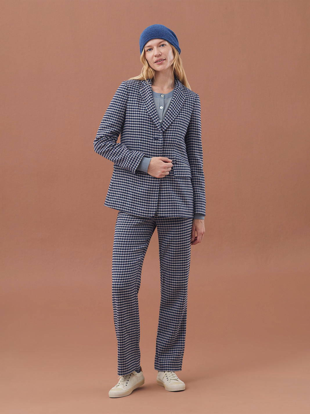Folk houndstooth blazer