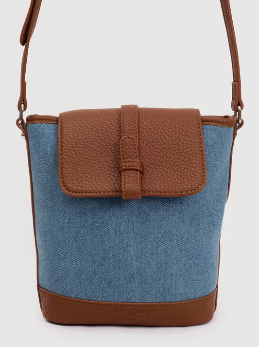 Two-tone bucket bag
