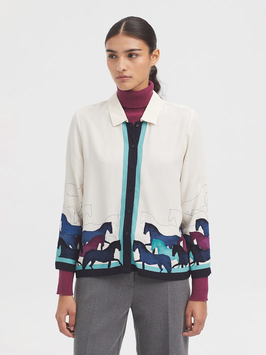 Pannout shirt with "wild horses" print