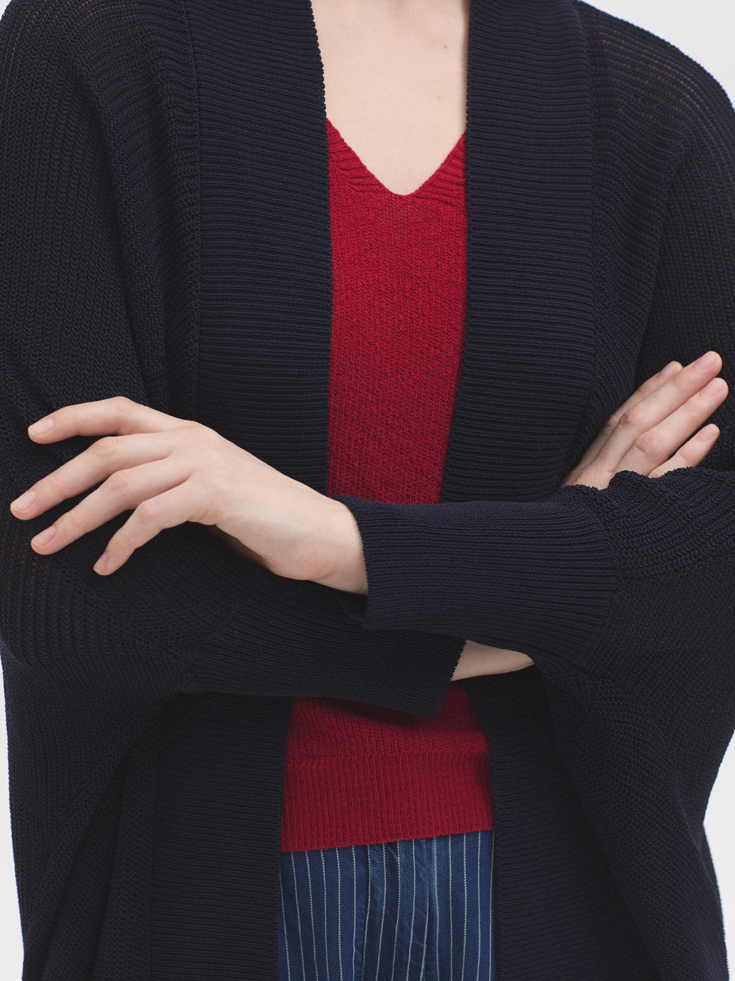 Batwing sleeve cardigan navy
