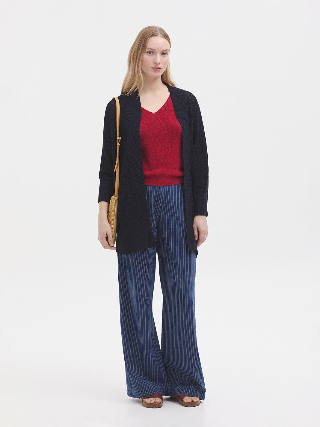 Batwing sleeve cardigan navy