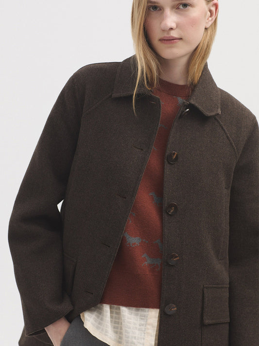 Sheepskin neck jacket