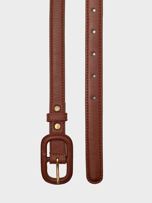 Leather belt with buckle