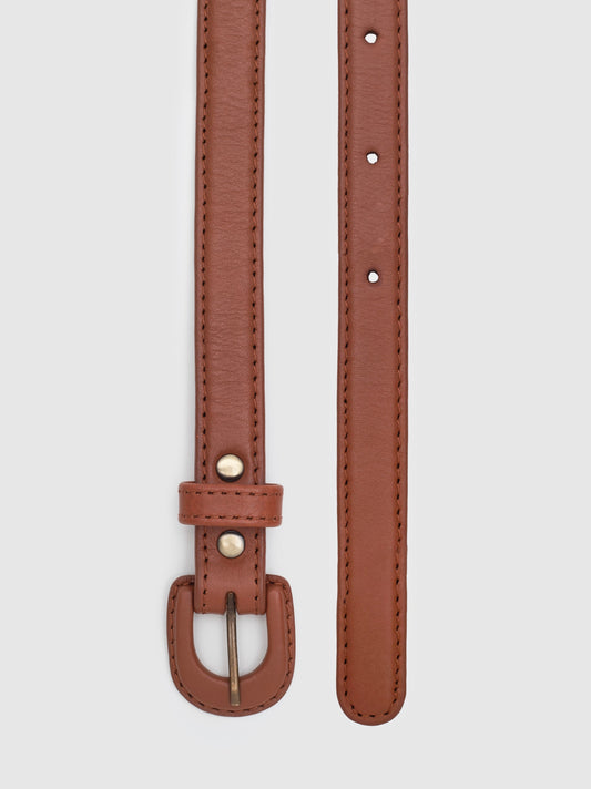 Coloured leather belt