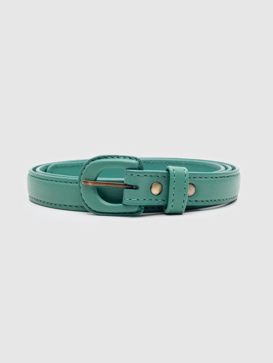Coloured leather belt