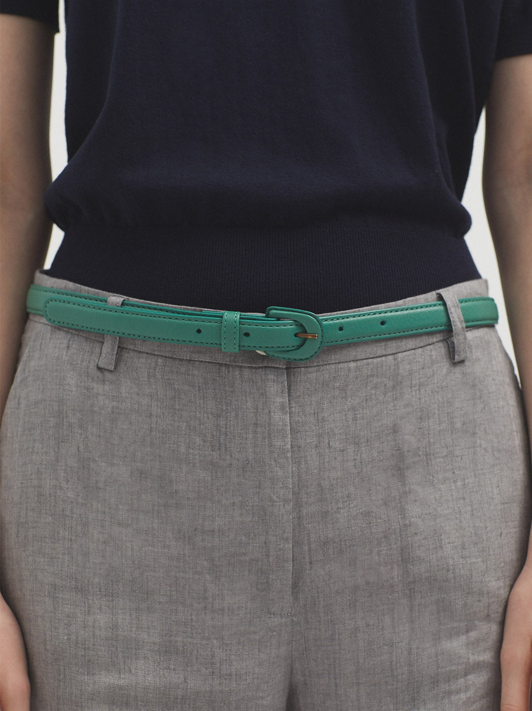 Coloured leather belt