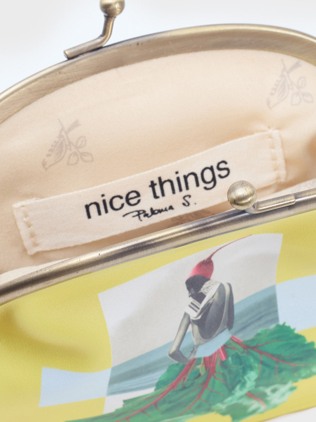 Printed coin purse "greenery"