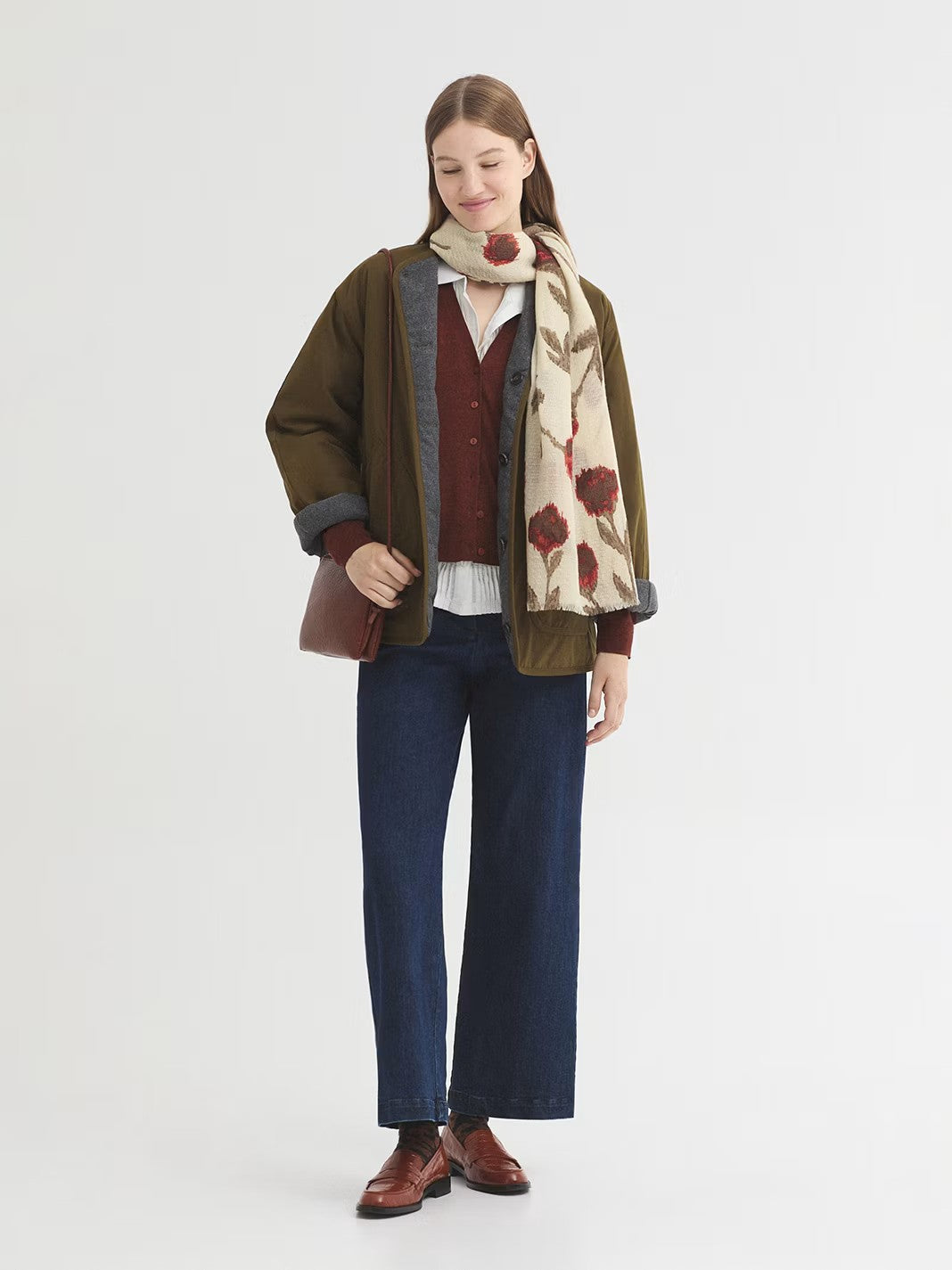 Blurred Flowers foulard Ecru