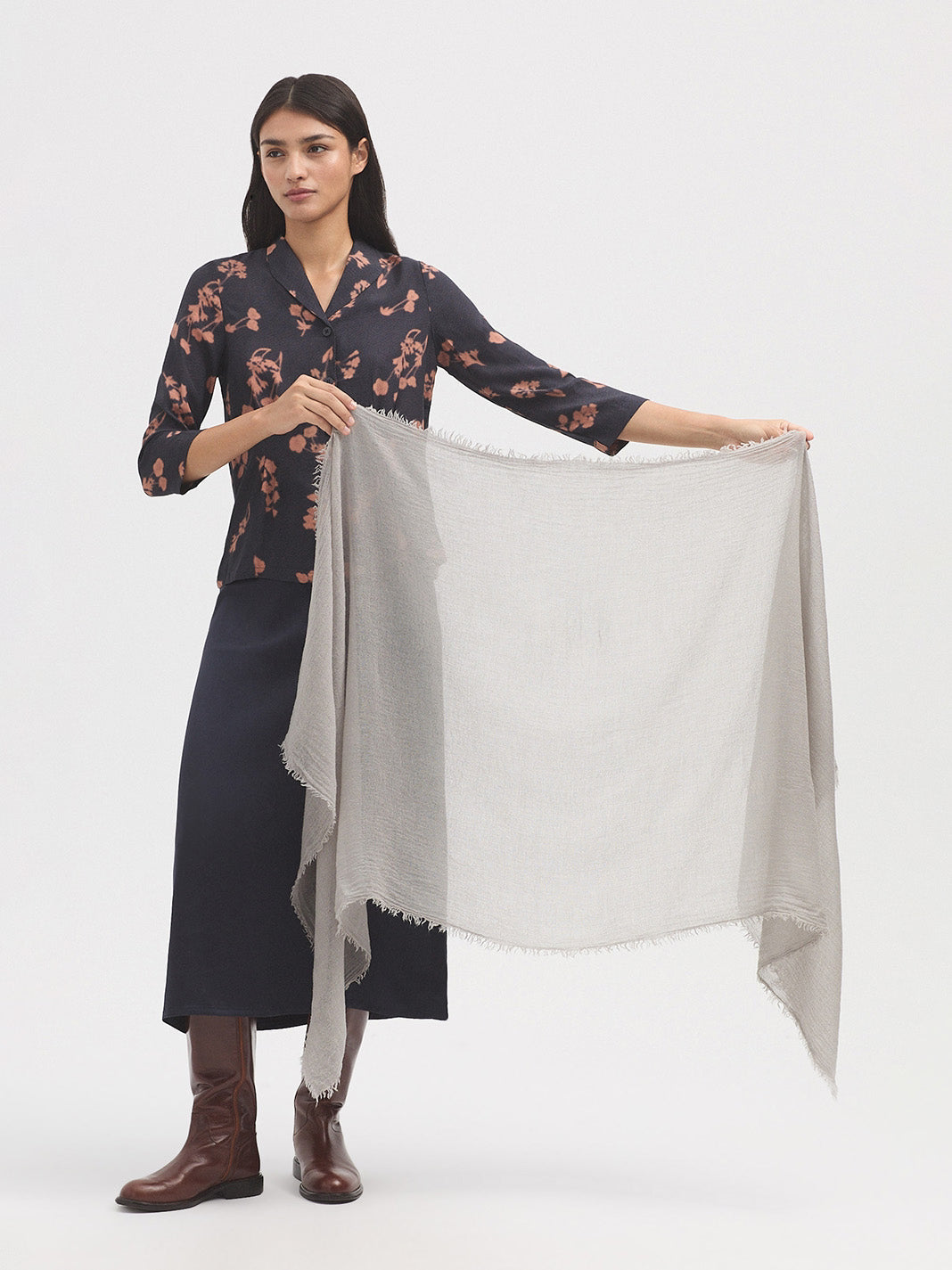 Plain gray foulard