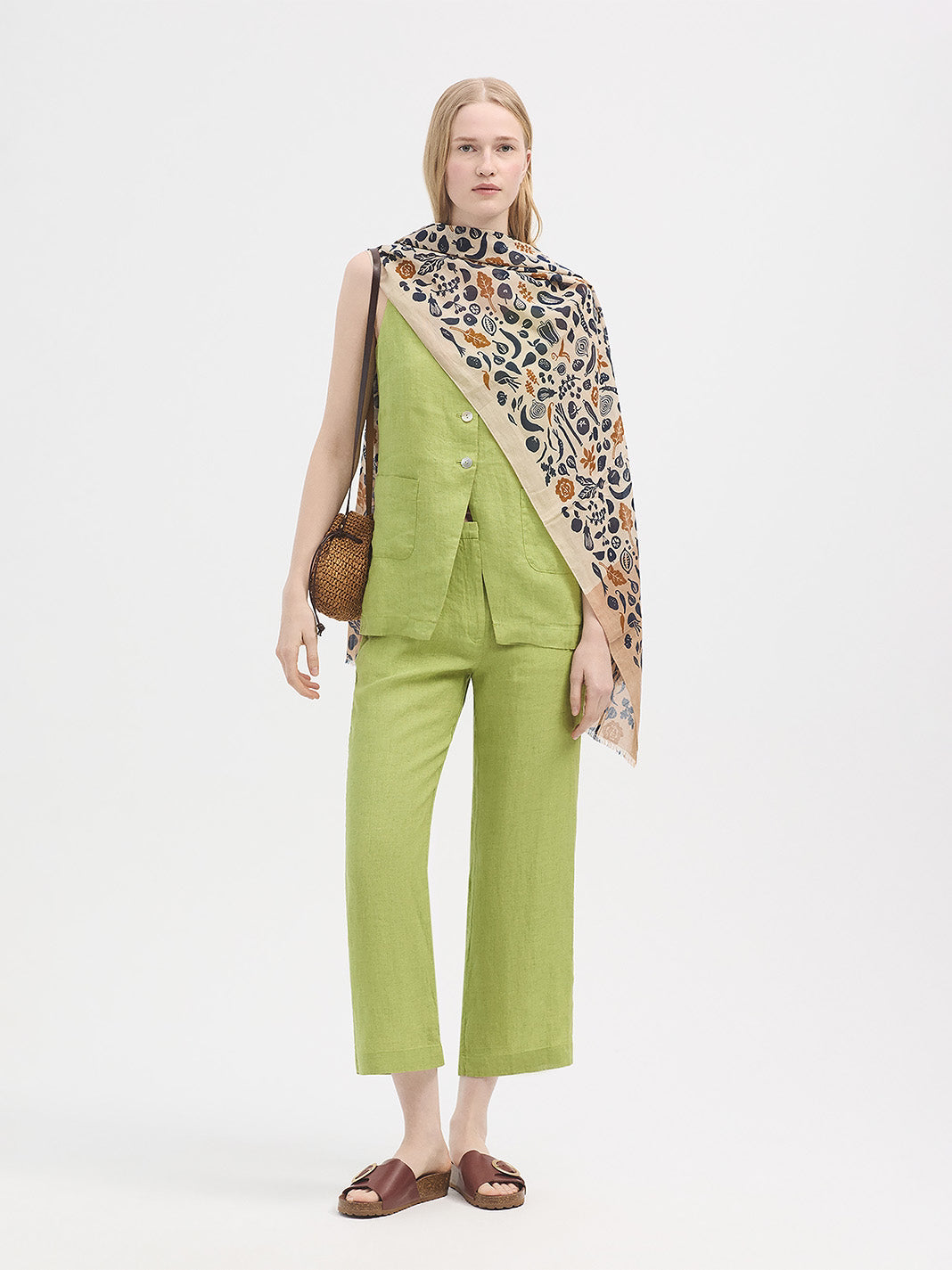 Greenery organic cotton foulard