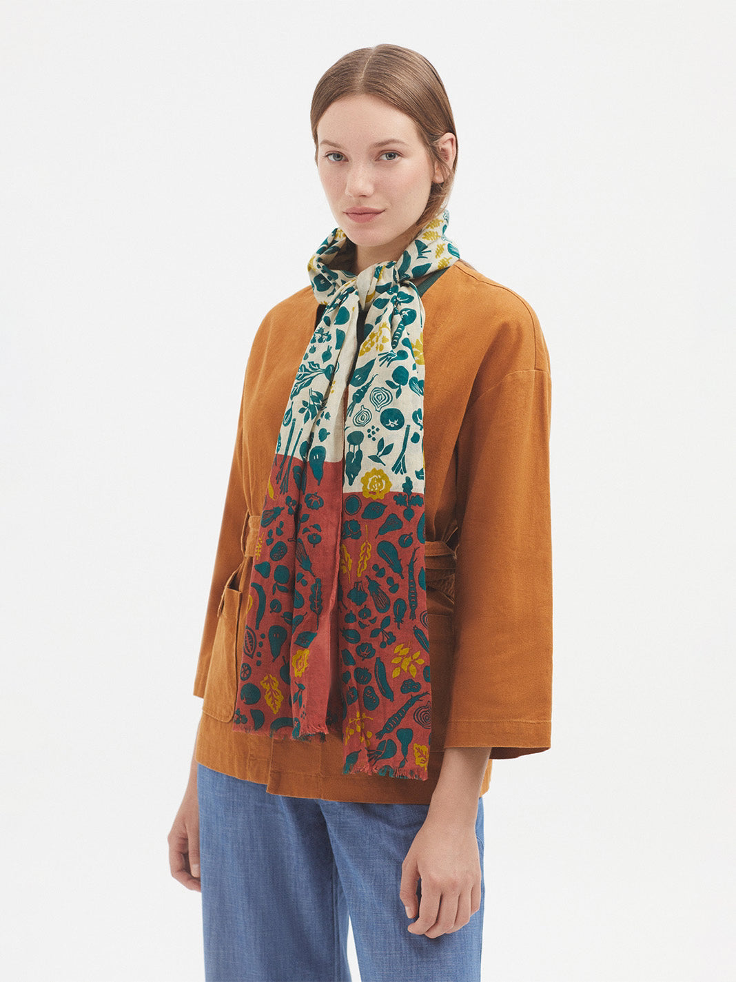 Greenery scarf dark green