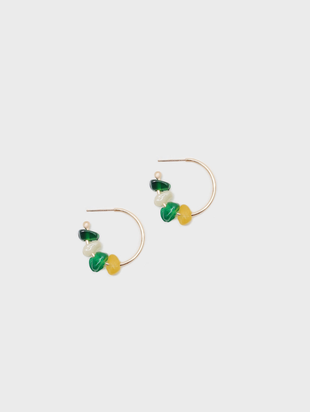 Hoop stone earrings yellow