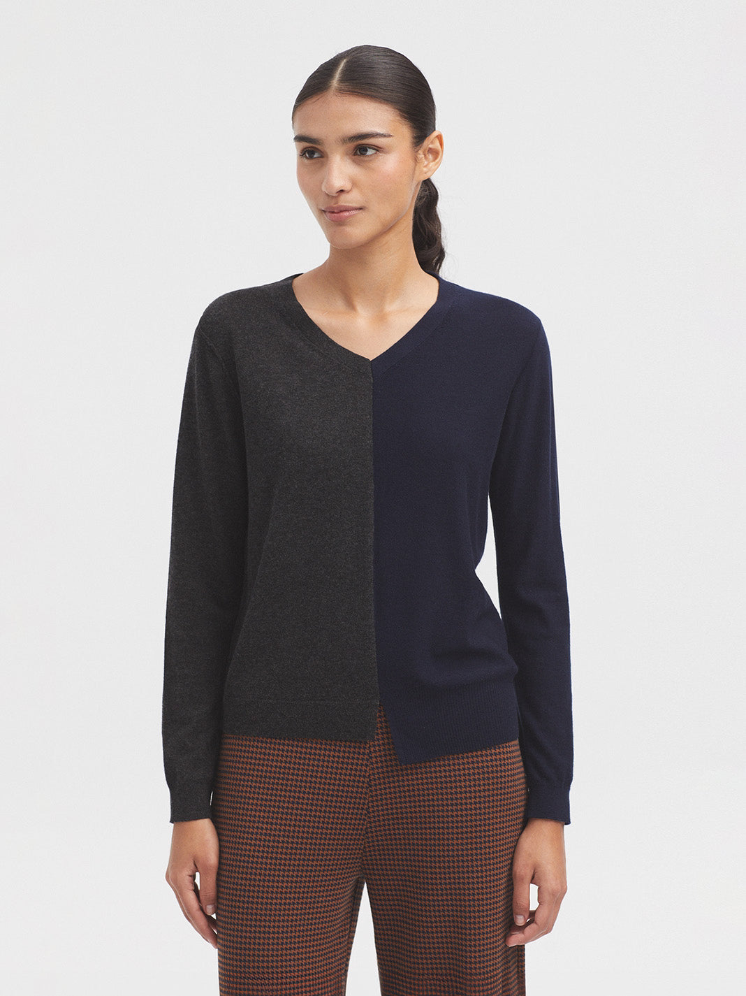 Two tone wool jumper