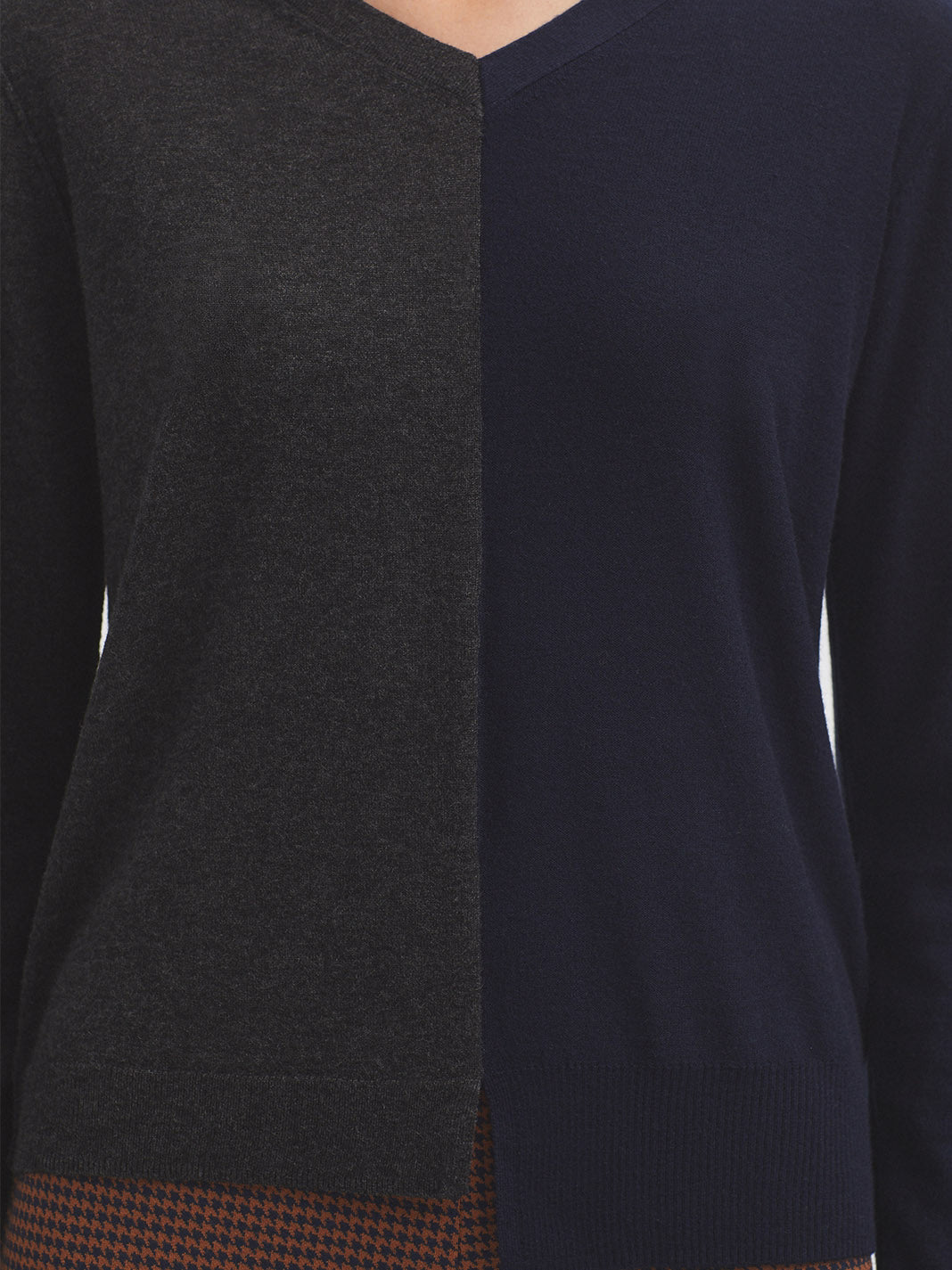 Two tone wool jumper