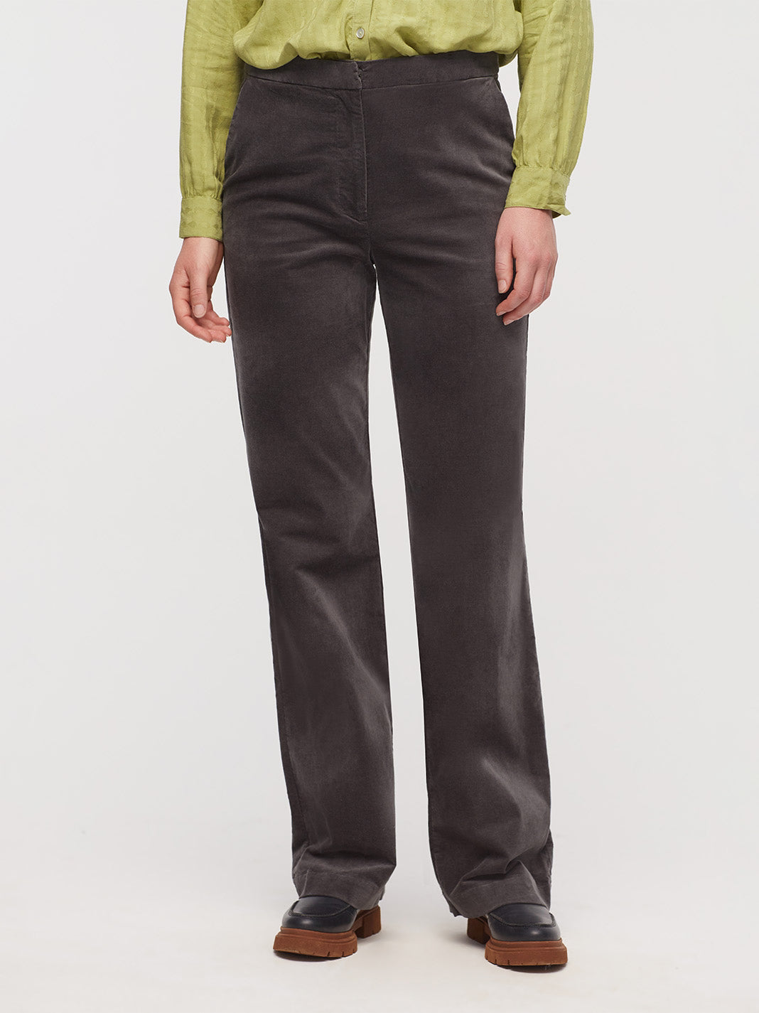 Velvet maxi trousers
