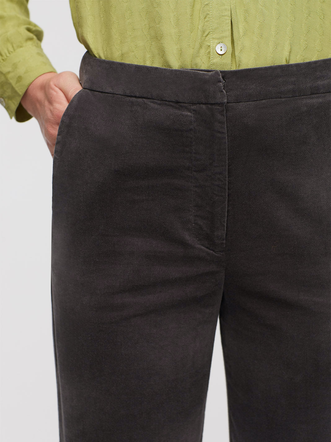Velvet maxi trousers