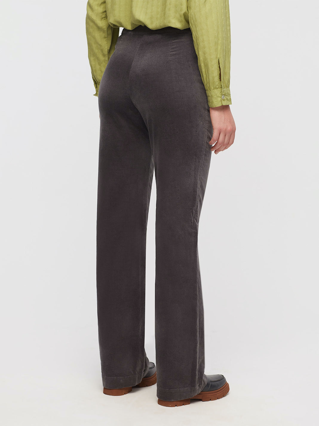 Velvet maxi trousers