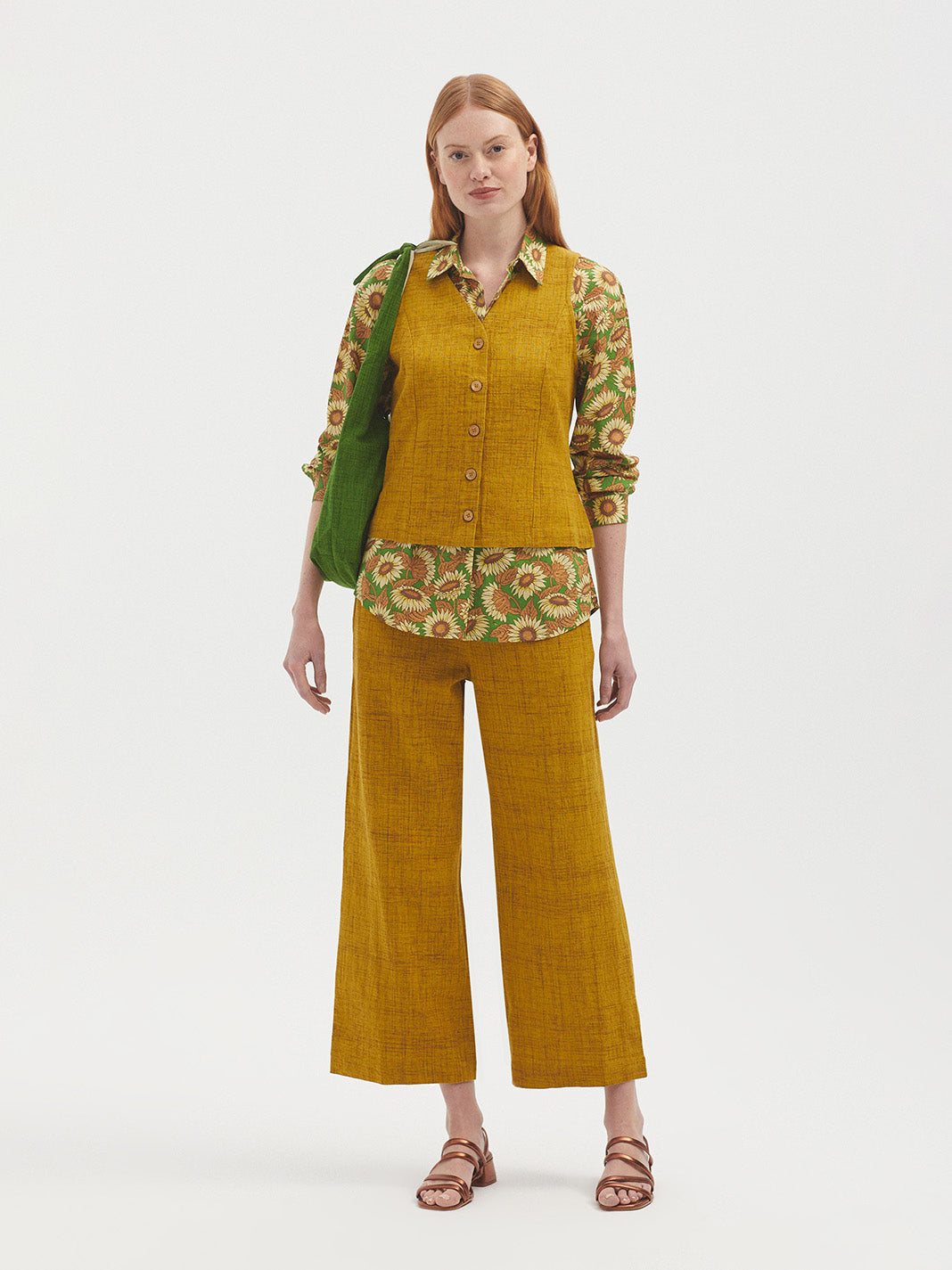 Cotton chambray trousers
