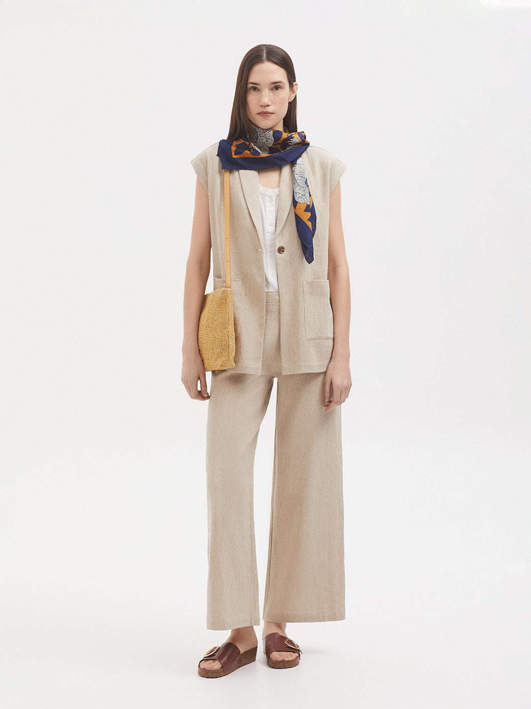Natural linen trousers