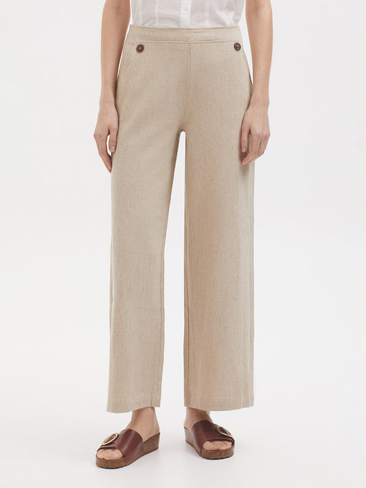 Natural linen trousers