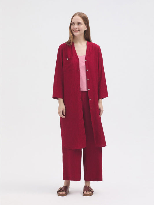 Crinkle viscose trousers