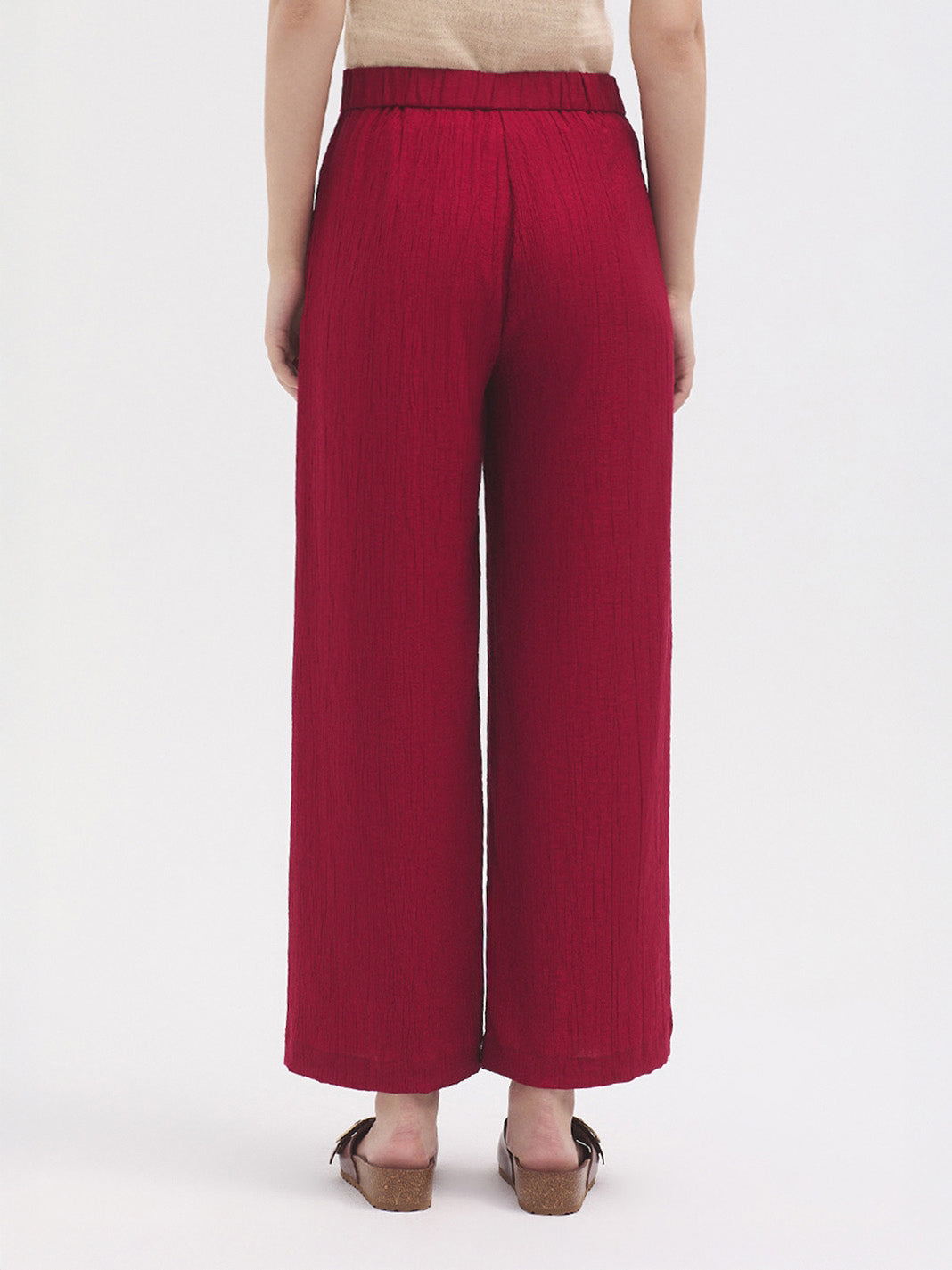 Crinkle viscose trousers