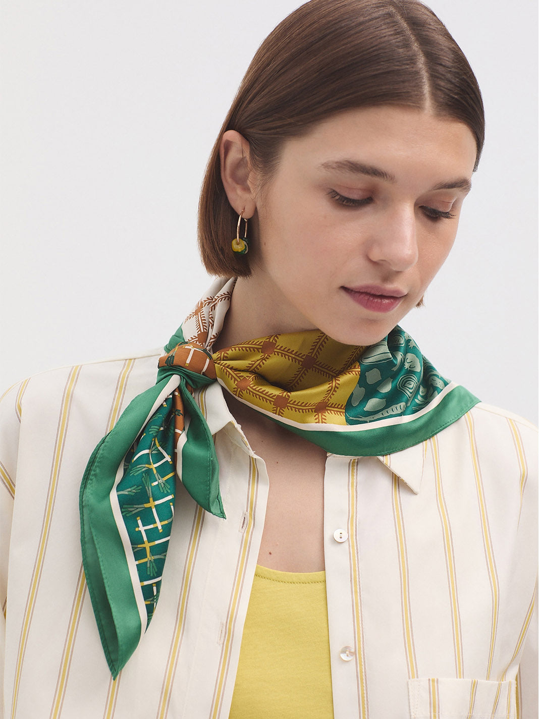 Patch scarf ochre