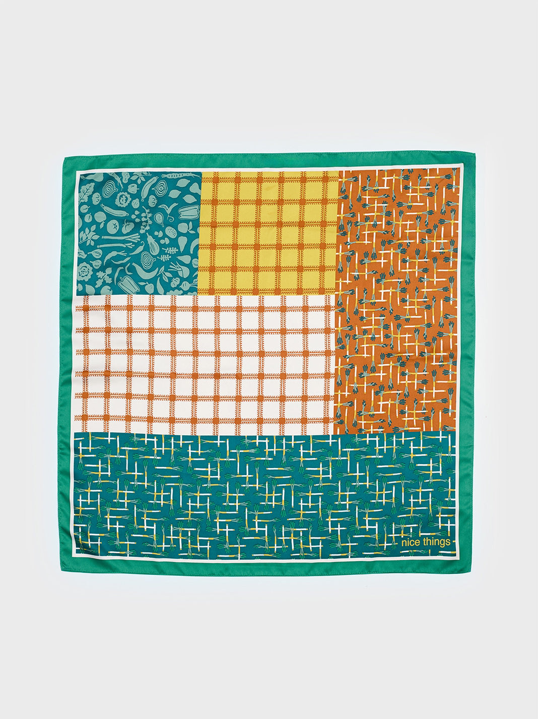 Patch scarf ochre