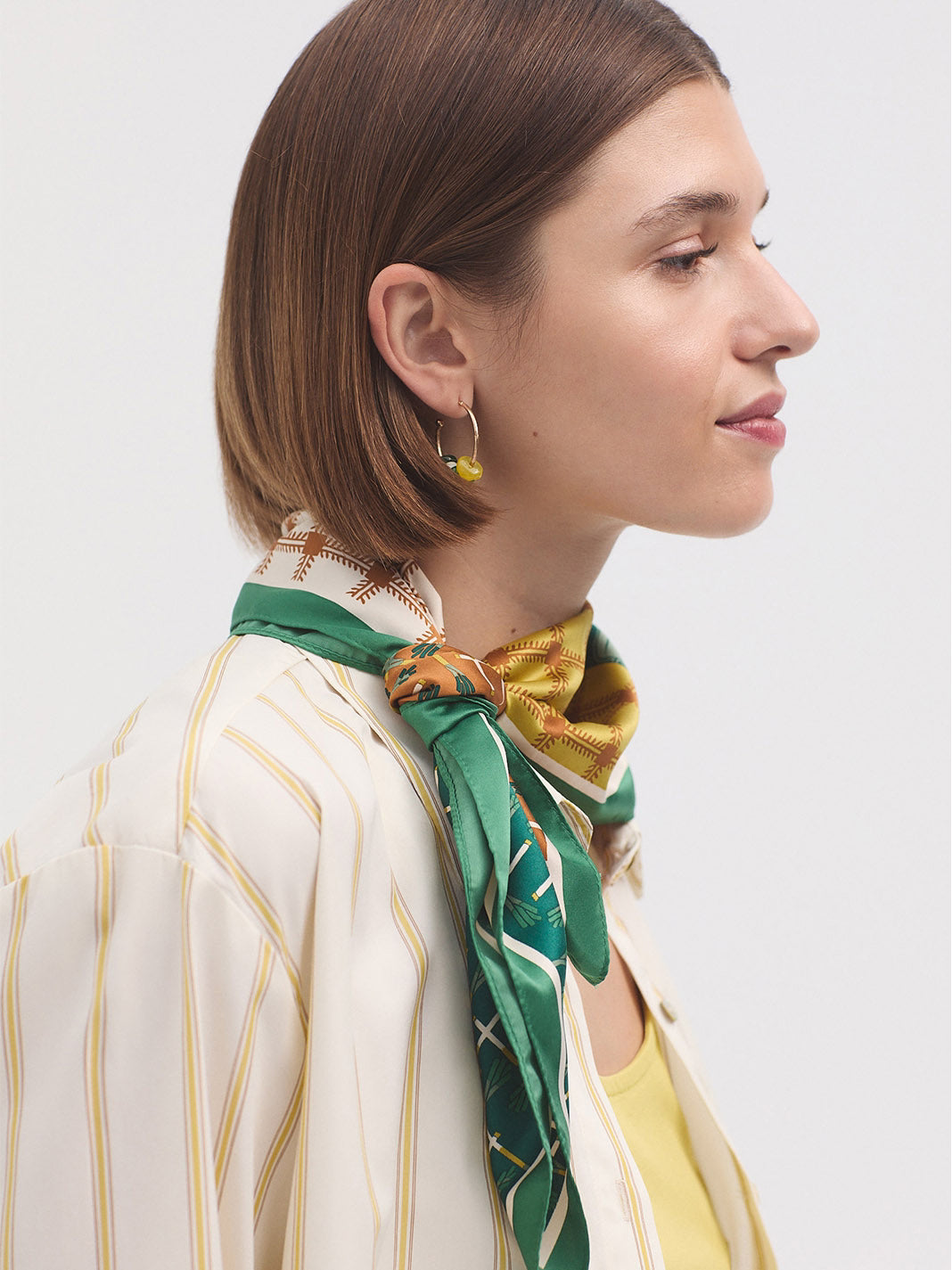 Patch scarf ochre