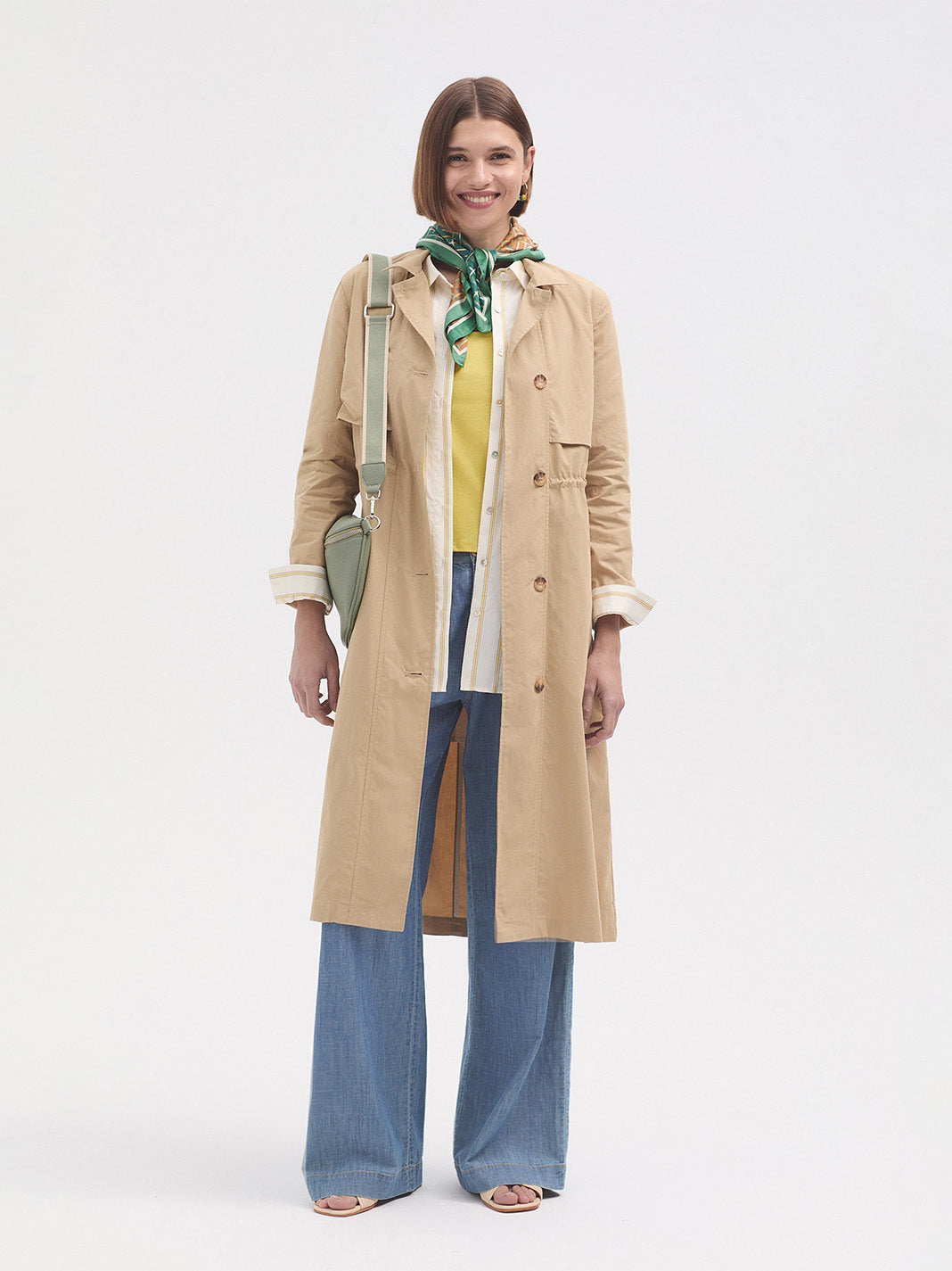 Patch scarf ochre