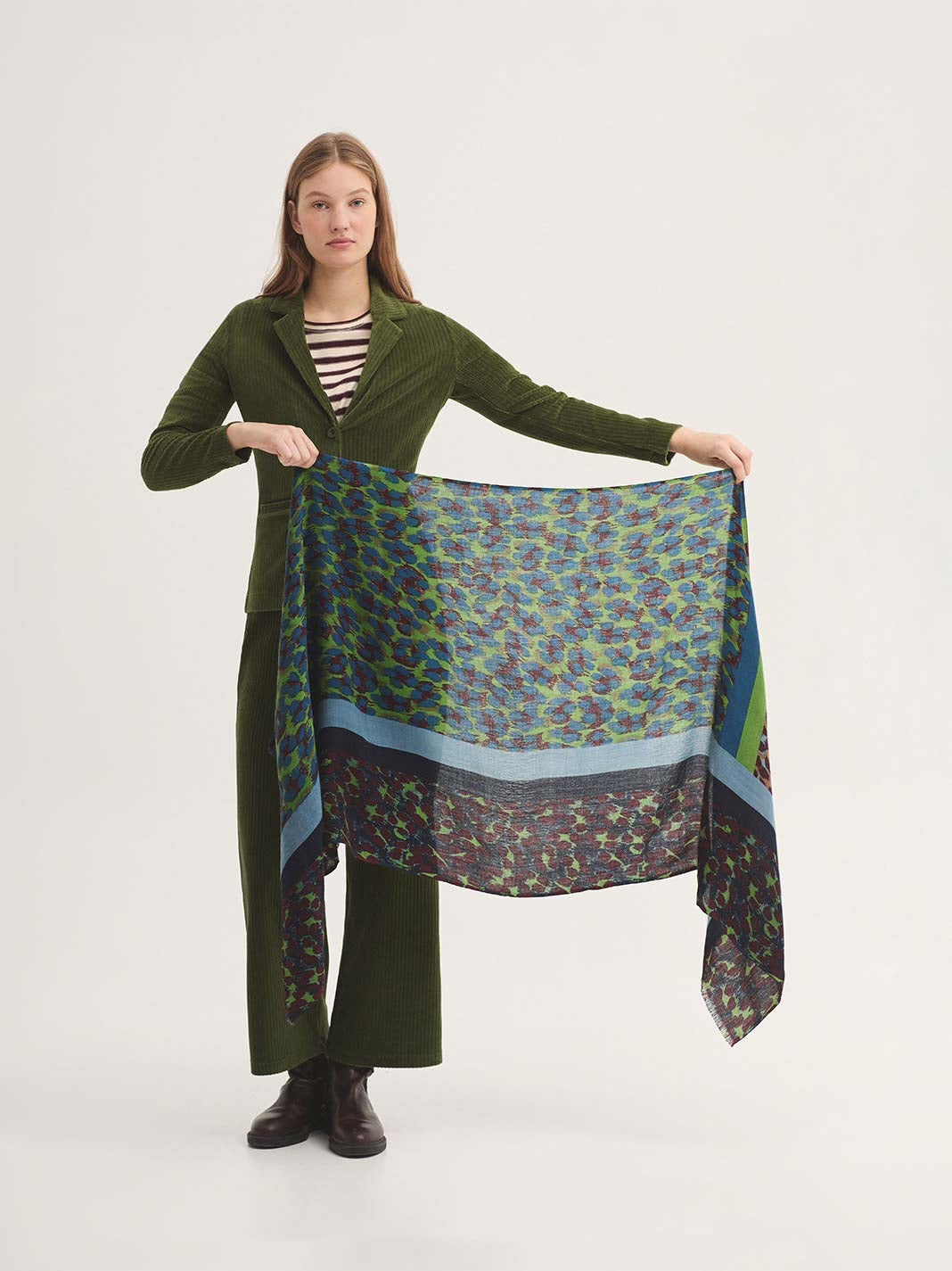 Leopard Patch foulard Blue