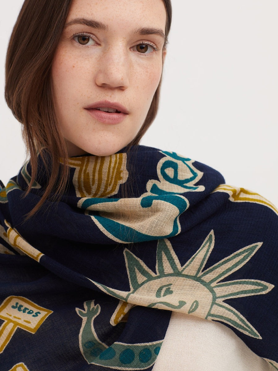Nice & Green scarf blue