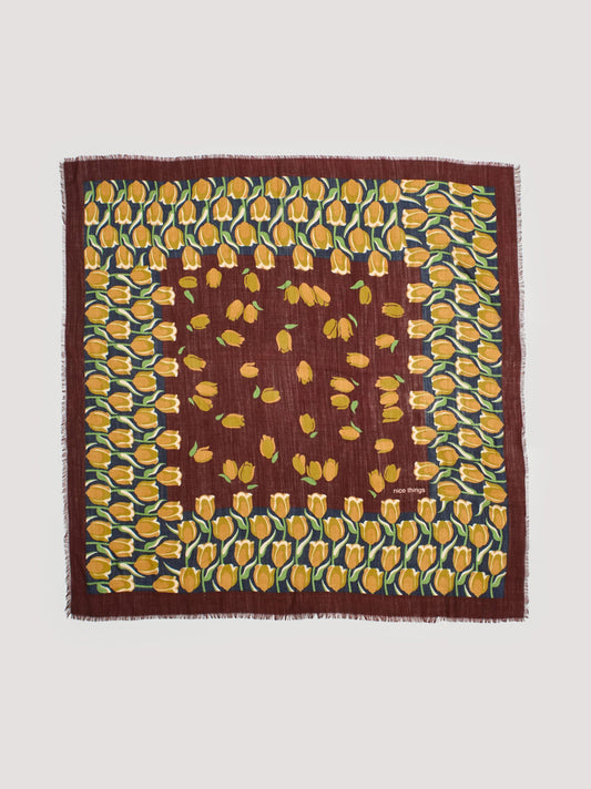 Tulips Garden scarf Chestnut