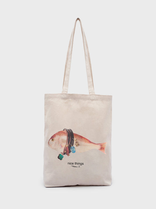 Printed shopping bag "fish with charms"