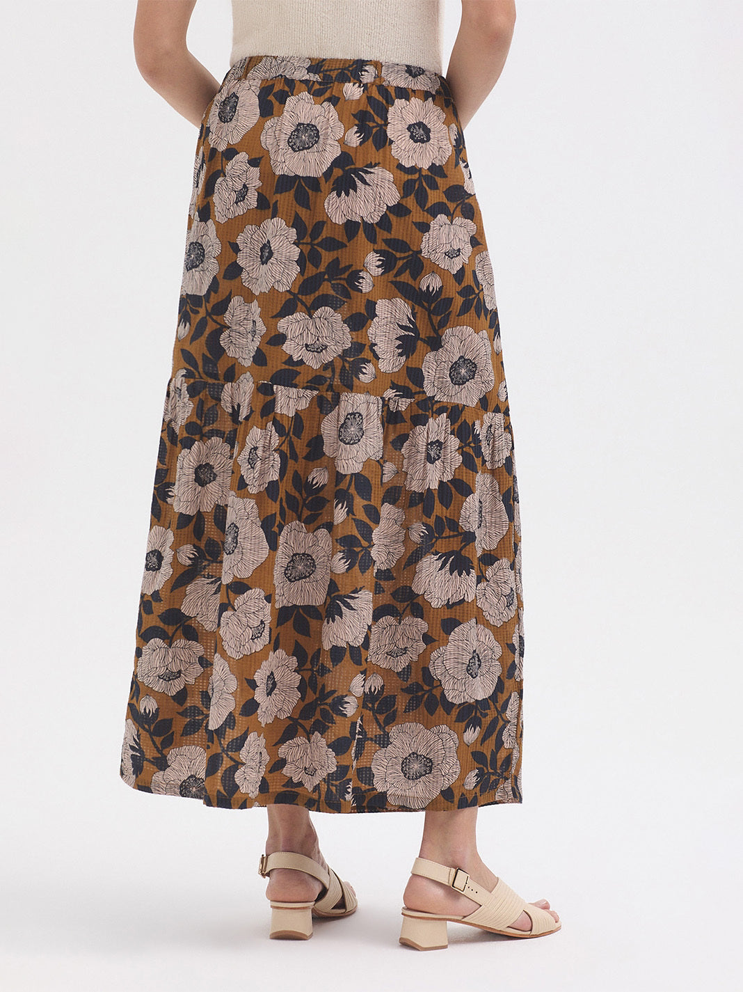 Camelia mesh-knit skirt