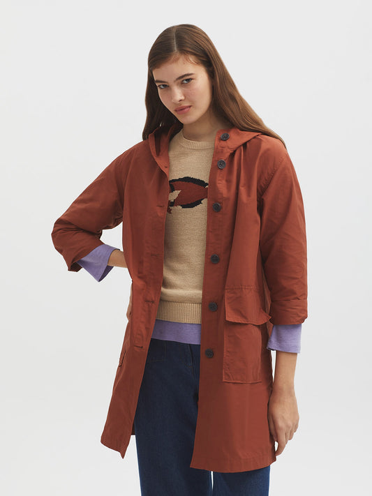 Waterproof hooded trench