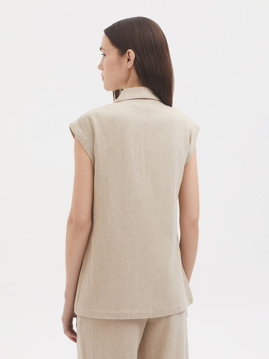 Natural linen vest