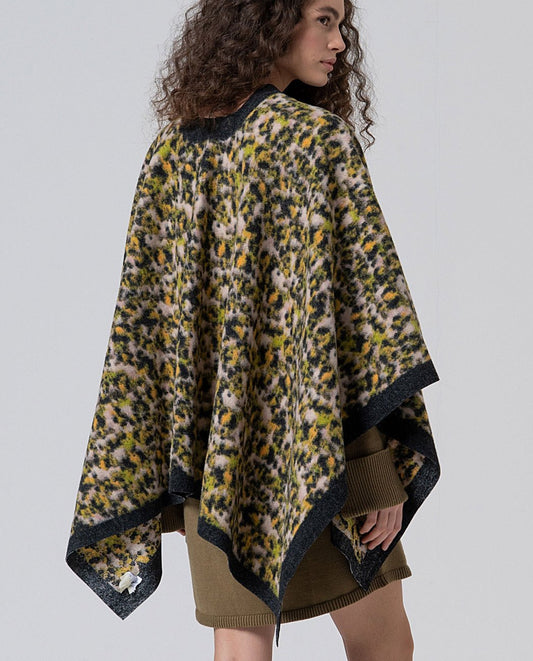 Animal print poncho