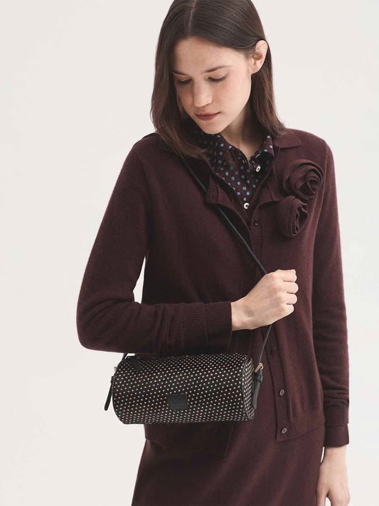 Baguette bag polka dots Black