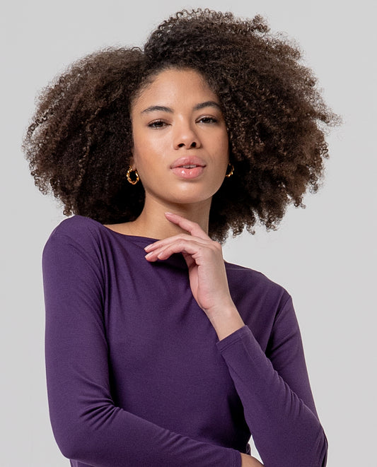 Boat neck t-shirt Purple