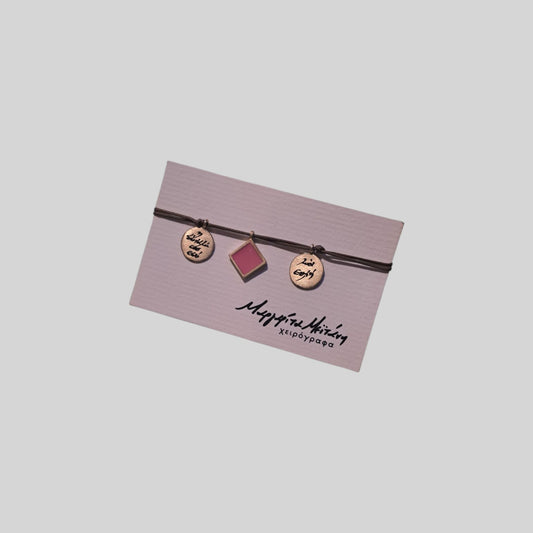 Bracelet bronze 3 elements Pink