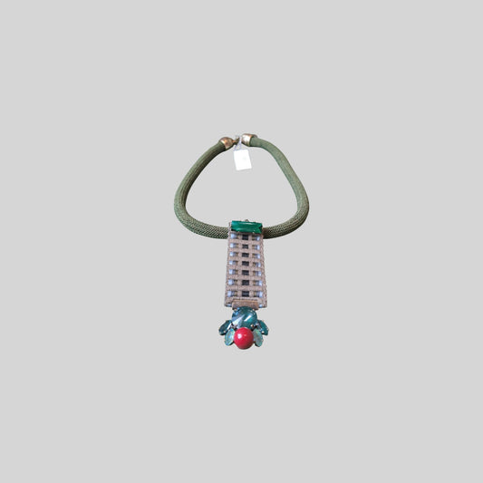 2 in 1 necklace - brooch Khaki